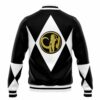 Hooktab 3D Printed Black Ranger Mighty Morphin Power Rangers Unisex Varsity Jacket