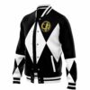 Hooktab 3D Printed Black Ranger Mighty Morphin Power Rangers Unisex Varsity Jacket