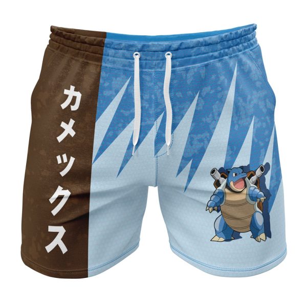 Hooktab Blastoise Classic Pokemon Anime Mens Shorts Running Shorts Workout Gym Shorts