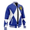 Hooktab 3D Printed Blue Ranger Mighty Morphin Power Rangers Unisex Varsity Jacket