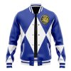 Hooktab 3D Printed Blue Ranger Mighty Morphin Power Rangers Unisex Varsity Jacket