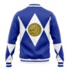 Hooktab 3D Printed Blue Ranger Wolf Mighty Morphin Power Rangers Unisex Varsity Jacket