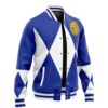 Hooktab 3D Printed Blue Ranger Wolf Mighty Morphin Power Rangers Unisex Varsity Jacket