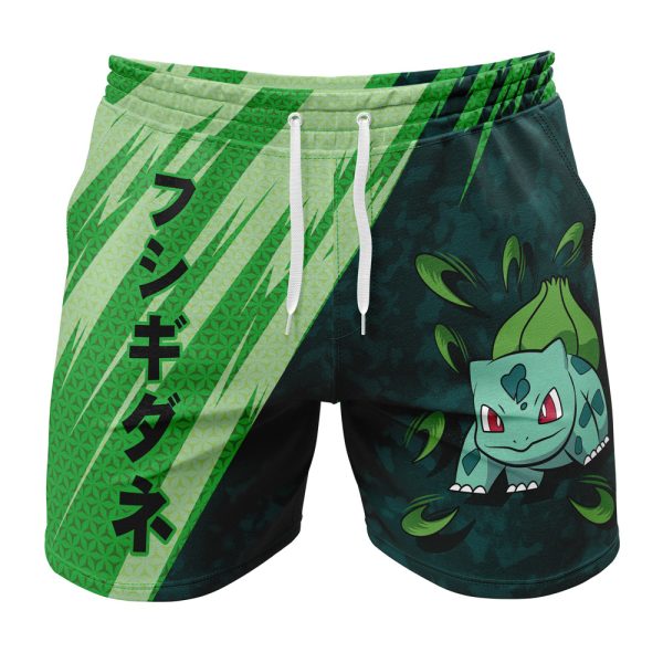 Hooktab Bulbasaur Attack Pokemon Anime Mens Shorts Running Shorts Workout Gym Shorts