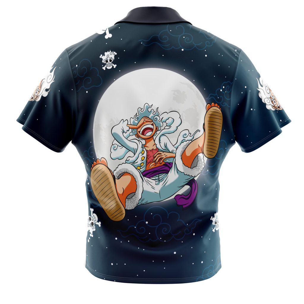 Luffy Gear 5th v2 One Piece Men's Short Sleeve Button Up Hawaiian Shirt