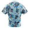 Lucario Pattern Pokemon Men's Short Sleeve Button Up Hawaiian Shirt