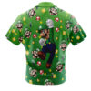 Luigi Pattern Super Mario Men's Short Sleeve Button Up Hawaiian Shirt