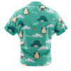 Snorlax Pattern Pokemon Men's Short Sleeve Button Up Hawaiian Shirt