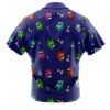 Among Us Pattern Men's Short Sleeve Button Up Hawaiian Shirt