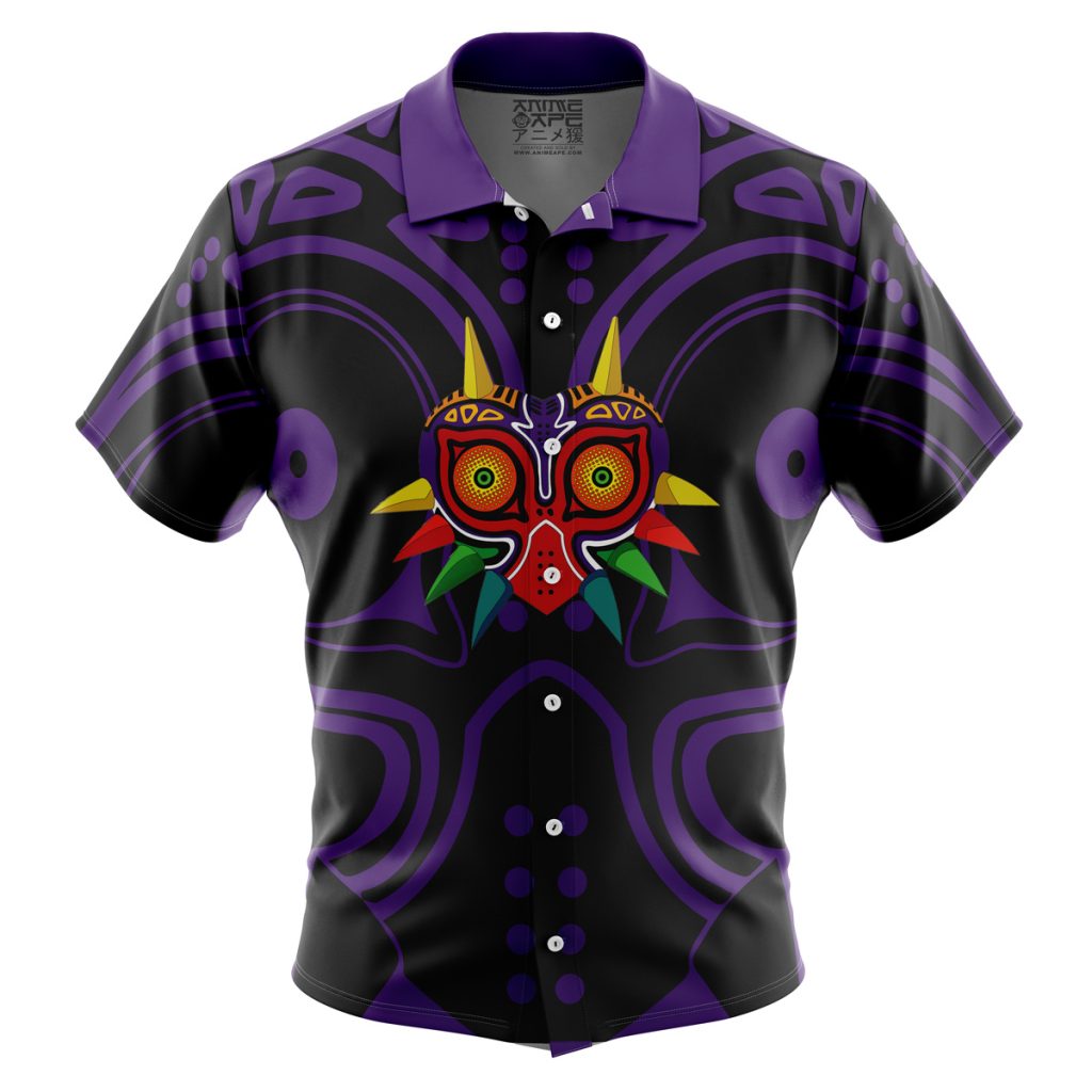 Majora's Mask The Legend of Zelda Men's Short Sleeve Button Up Hawaiian Shirt