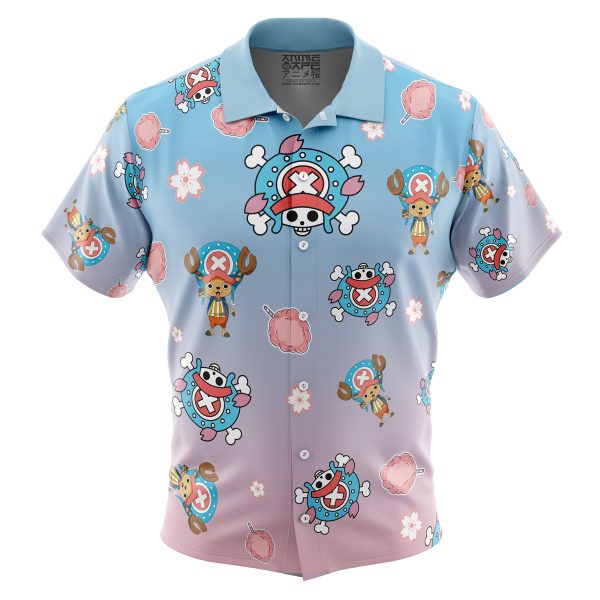 Chopper Pattern One Piece Men's Short Sleeve Button Up Hawaiian Shirt