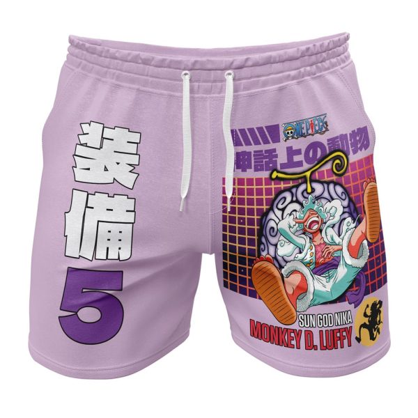 Hooktab Gear 5th Luffy One Piece Anime Mens Shorts Running Shorts Workout Gym Shorts