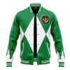 Hooktab 3D Printed Green Ranger Mighty Morphin Power Rangers Unisex Varsity Jacket