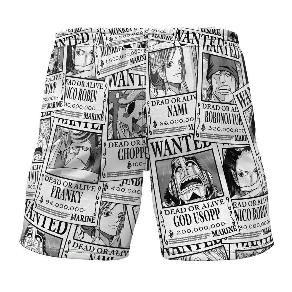 Hooktab Aloha Strawhat Wanted One Piece Anime Mens Shorts Running Shorts Workout Gym Shorts