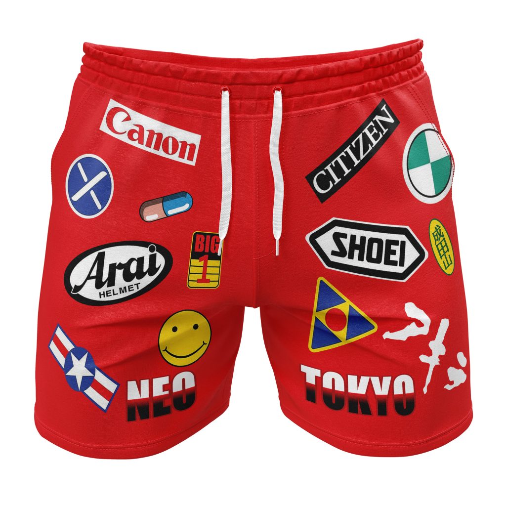 Hooktab Akira Kaneda Bike Decals Anime Mens Shorts Running Shorts Workout Gym Shorts