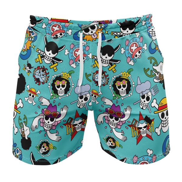 Hooktab Strawhats Jolly Rogers One Piece Anime Mens Shorts Running Shorts Workout Gym Shorts