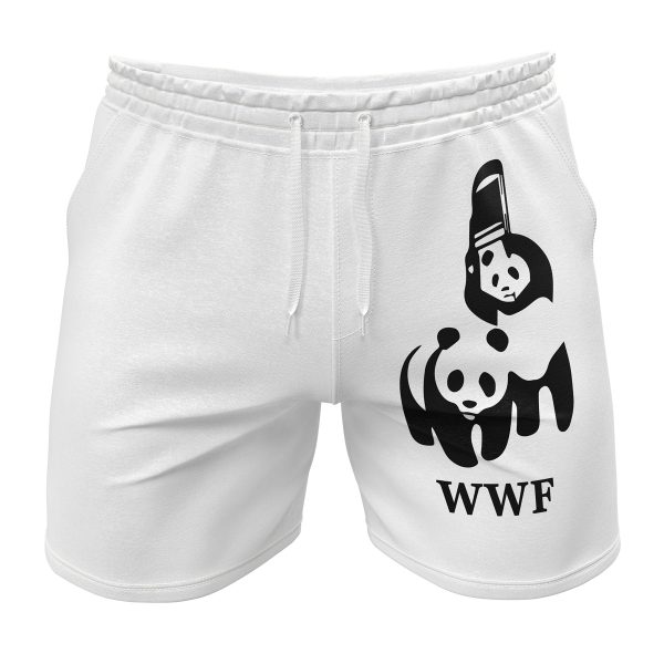 Hooktab WWF Wrestling Pandas Anime Mens Shorts Running Shorts Workout Gym Shorts