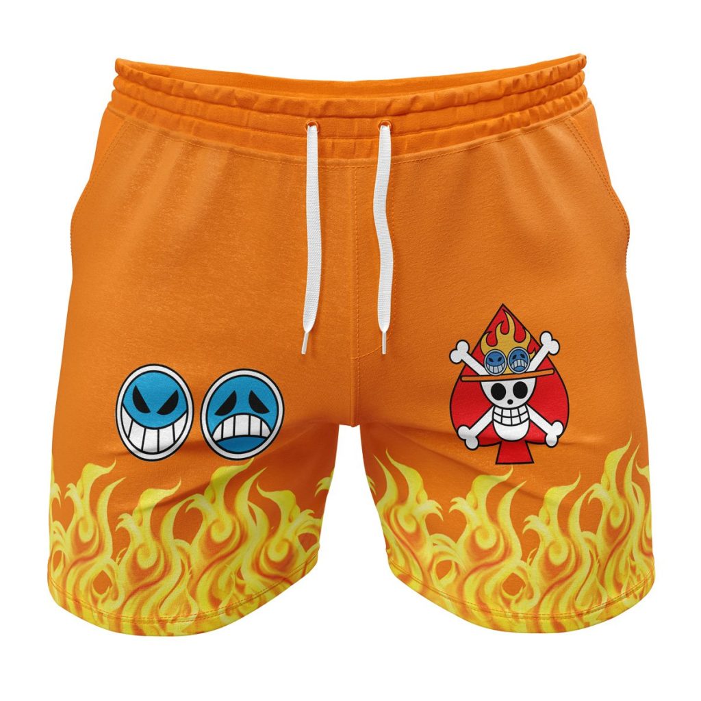 Hooktab Portgas D. Ace One Piece Anime Mens Shorts Running Shorts Workout Gym Shorts