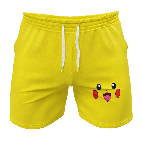 Hooktab Pikachu Face Pokemon Anime Mens Shorts Running Shorts Workout Gym Shorts