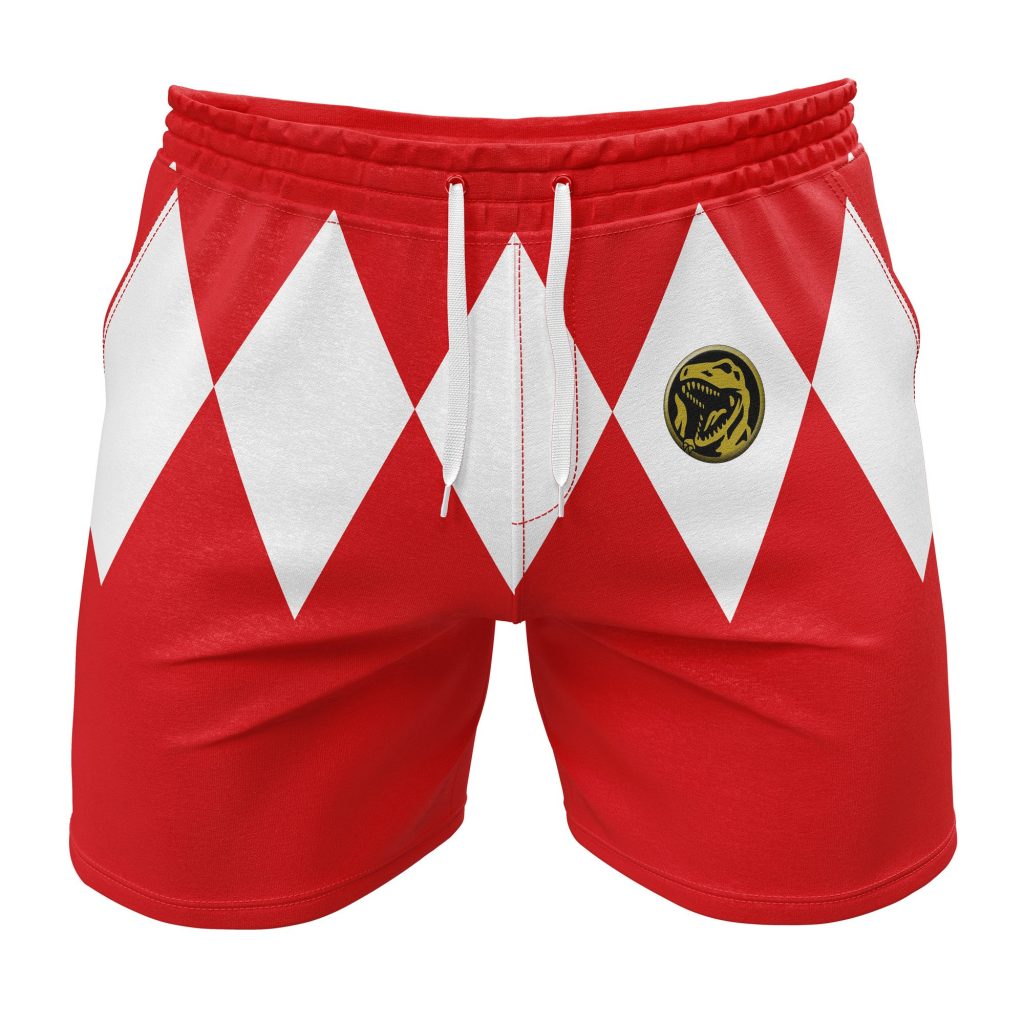 Hooktab Red Ranger Mighty Morphin Power Rangers Anime Mens Shorts Running Shorts Workout Gym Shorts