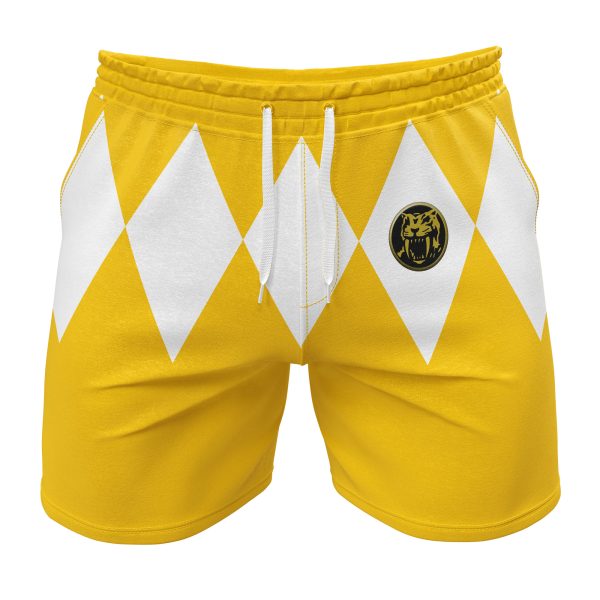 Hooktab Yellow Ranger Mighty Morphin Power Rangers Anime Mens Shorts Running Shorts Workout Gym Shorts