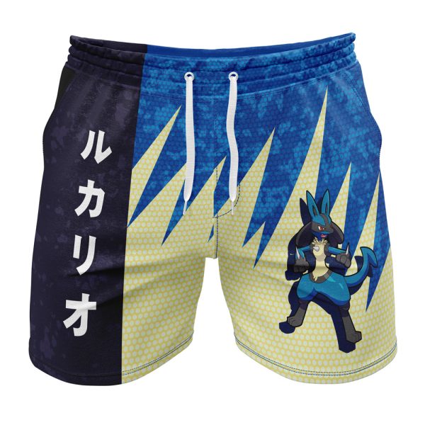 Hooktab Lucario Classic Pokemon Anime Mens Shorts Running Shorts Workout Gym Shorts