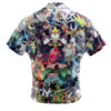 Mega Evolution Pokemon Men's Short Sleeve Button Up Hawaiian Shirt