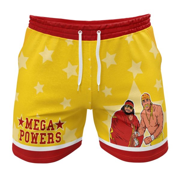 Hooktab Mega Powers Macho Man and Hulk Hogan Pop Culture Anime Mens Shorts Running Shorts Workout Gym Shorts