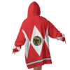 Hooktab 3D Printed Red Ranger Mighty Morphin Power Rangers Unisex Snug Oversized Blanket Hoodie