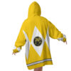 Hooktab 3D Printed Yellow Ranger Mighty Morphin Power Rangers Unisex Snug Oversized Blanket Hoodie