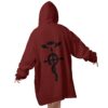 Hooktab 3D Printed Edward Elric Fullmetal Alchemist Unisex Snug Oversized Blanket Hoodie