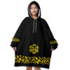 Hooktab 3D Printed Black Trafalgar D. Water Law Punk Hazard One Piece Unisex Snug Oversized Blanket Hoodie