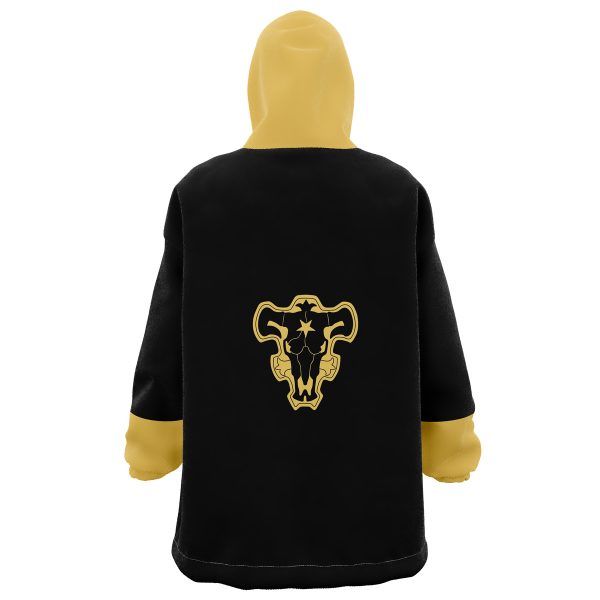 Hooktab 3D Printed Black Bulls Black Clover Unisex Snug Oversized Blanket Hoodie