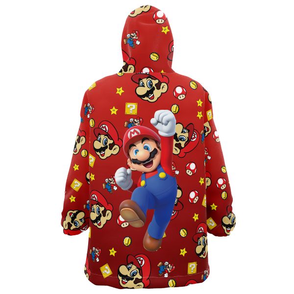 Hooktab 3D Printed Mario Pattern Super Mario Nintendo Unisex Snug Oversized Blanket Hoodie