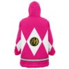 Hooktab 3D Printed Pink Ranger Mighty Morphin Power Rangers Unisex Snug Oversized Blanket Hoodie