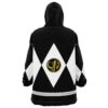 Hooktab 3D Printed Black Ranger Mighty Morphin Power Rangers Unisex Snug Oversized Blanket Hoodie