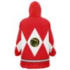 Hooktab 3D Printed Red Ranger Mighty Morphin Power Rangers Unisex Snug Oversized Blanket Hoodie