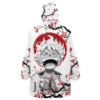 Hooktab 3D Printed Luffy Gear 5 Cherry Blossom One Piece Unisex Snug Oversized Blanket Hoodie