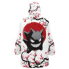 Hooktab 3D Printed Gengar Cherry Blossom Pokemon Unisex Snug Oversized Blanket Hoodie