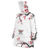 Hooktab 3D Printed Luffy Gear 5 Cherry Blossom One Piece Unisex Snug Oversized Blanket Hoodie