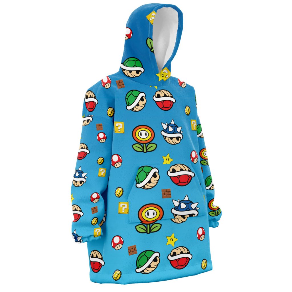 Hooktab 3D Printed Super Mario Items Pattern Nintendo Unisex Snug Oversized Blanket Hoodie