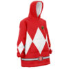 Hooktab 3D Printed Red Ranger Mighty Morphin Power Rangers Unisex Snug Oversized Blanket Hoodie