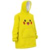 Hooktab 3D Printed Pikachu Pokemon Unisex Snug Oversized Blanket Hoodie