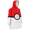 Hooktab 3D Printed Pokeball Pokemon Unisex Snug Oversized Blanket Hoodie