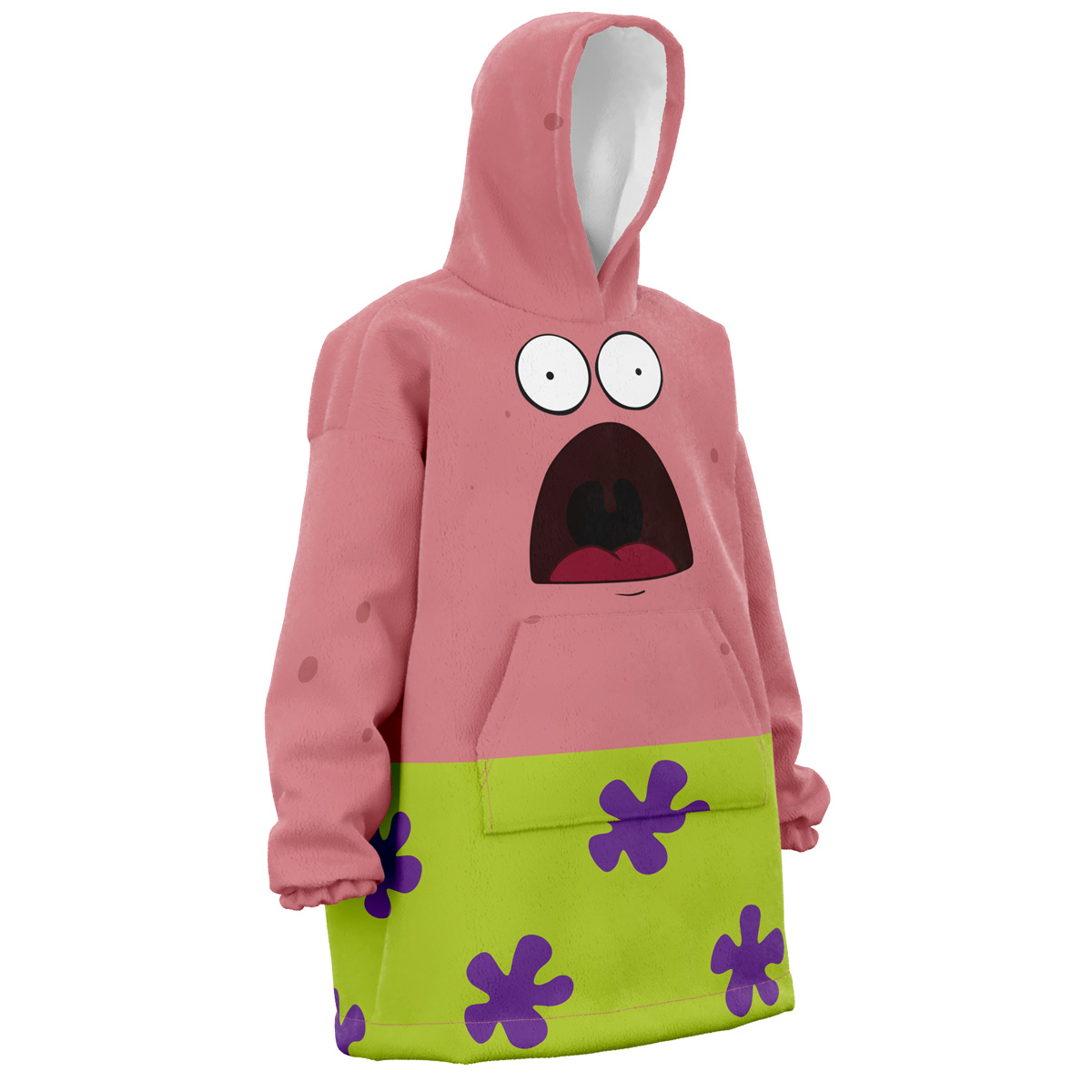 Hooktab 3D Printed Patrick Spongebob Squarepants Unisex Snug Oversized Blanket Hoodie