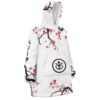 Hooktab 3D Printed Vegeta Cherry Blossom Dragon Ball Unisex Snug Oversized Blanket Hoodie