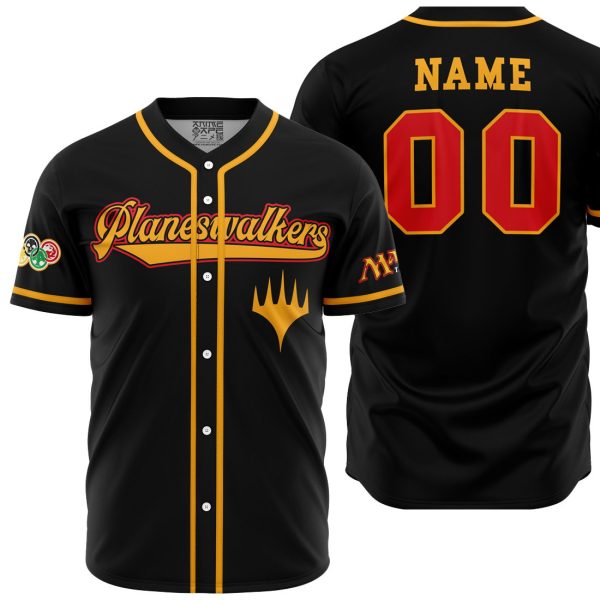 Hooktab 3D Printed Personalized Planeswalkers Magic the Gathering Men's Short Sleeve Anime Baseball Jersey
