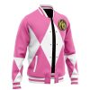 Hooktab 3D Printed Pink Ranger Mighty Morphin Power Rangers Unisex Varsity Jacket