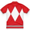 Hooktab 3D Printed Red Ranger Mighty Morphin Power Rangers Men's Short Sleeve Anime Polo Shirt