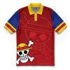 Hooktab 3D Printed Luffy Straw Hats One Piece Men's Short Sleeve Anime Polo Shirt